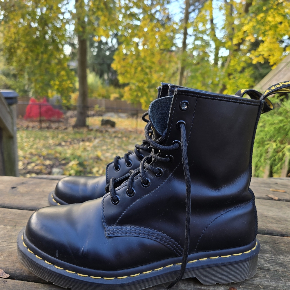 Dr. Martens Black Leather Lace-Up Boots